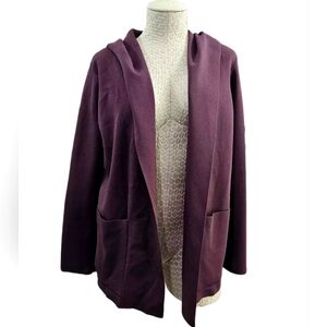 Women's Small M.M. LaFleur Colette Jardigan Burgundy Open Front Cardigan EUC